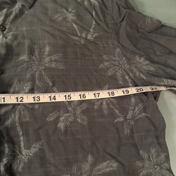 Foundry Supply Co Hawaiian Button Up Tall Shirt Mens Palm Trees Rayon Top - Picture 6 of 13